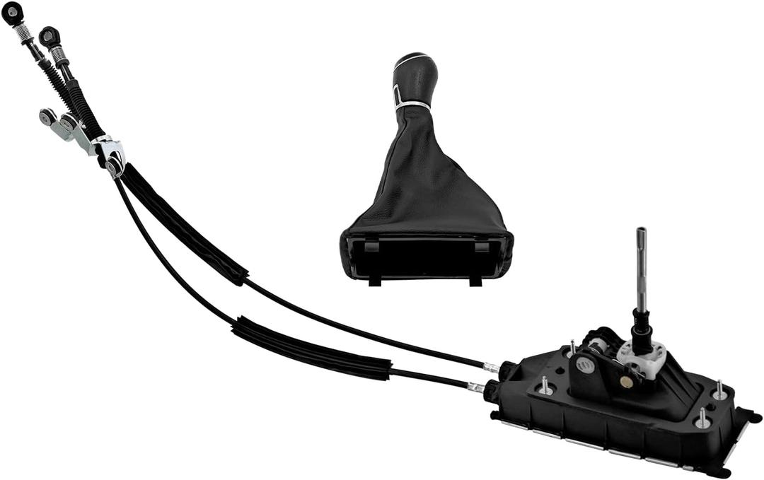 1J0711061C Manual 5 Speed Transmission Shifter Cable W/Linkage Assembly Fit for Volkswagen JETTA BEETLE Golf GTI 1998-2005 for Audi TT 2000-2006 Replace# 1J0711266E 1J0711266