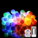 ALOVECO LED String Lights 18ft 50 LEDs Battery Operated String Lights with Remote 8 Modes Waterproof Globe Starry Fairy Lights for Outdoor Indoor Bedroom Garden Party Christmas Tree (Multicolor) (Multicolor (Red, Blue, Green, Yellow))