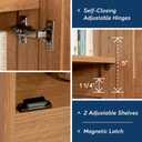 Sauder Miscellaneous Storage Cabinet/ Pantry cabinets, Highland Oak finish, L: 17.99" X W: 13.94" X H: 60.00"