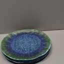 Melamine Dinnerware Set 12 PCS Teal Turquoise Tableware Plates Bowls Blue Green Dishwasher Safe Not Microware Not Oven