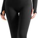 SUUKSESS Women 2 Piece Seamless Ribbed Workout Sets With Zip Up Jacket High Waisted Gym Yoga Leggings (Medium, Black)