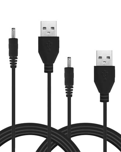 5V USB Charger Cable for FOREO LUNA Facial Cleanser, Compatible with LELO Device, Charger for Fairywill, Bitvae, 7AM2M Electric Toothbrush, for Hatch Baby Rest, Rest+, Rest Mini, 5FT Black (2 Pack)