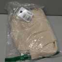 Women's Formal Prom Chiffon Dress Asymmetrical Hem Wedding Guest Wrap Cocktail Midi Dresses (Medium, Beige)