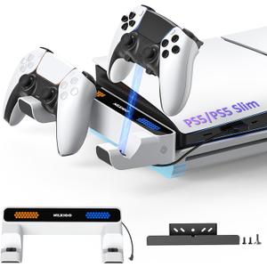 NexiGo PS5 Charging Dock Kit - Horizontal & Slim PS5, Dual Charging Station with LED Indicator