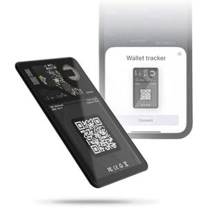 Rolling Square Aircard Wallet Tracker - Bluetooth Wallet Finder Find My Network Compatible with Business Card Feature NFC/QR Code - 0.09in Slim