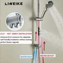 LIWEIKE Shower Slide Bar Combo, Adjustable 27.5 In Slide Bar with 5 Setting Handheld Shower Head and 60 In Stainless Steel Hose, Chrome