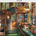 Forest House Puzzles for Adults 1000 Pieces, Letters on Back, Hard Difficult Challenging, Precise Interlocking Pieces, Gifts for Father's Day
