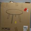 Patio Round Table - Metal Outdoor Coffee Table, Weather Resistant, Anti-Rust - White (Pack of 1)