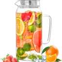 Glass Pitcher with Lid, 1200ml Leak Proof,Glass Water Jugs, BPA-Free,Microwave & Dishwasher Safe Pitcher,Sun & Iced Tea, Sangria,Cold Brew Coffee & More