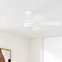 YUHAO 52 Inch White Ceiling Fan with Light and Remote Control.Noiseless,Dimmable,3CCT,6 Speeds Reversible, DC Ceiling Fans for Indoor or Covered Outdoor Use.ETL Listed
