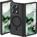 Hensinple Magnetic Moto Razr Fold Case 2026, Motorola Razr Fold Case Compatible with Magsafe 15FT Military-Grade Drop Protection Hard Shockproof Slim Matte Frosted Cover for Razr Fold-Black