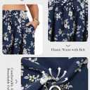 Lastshe Women's Plus Size Pants Wide Leg Work Casual Palazzo Pants Elastic High Waisted Dressy Trousers with Pockets 3X