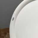 Metal Round End Table,Modern Pedestal Table,Corner Drink Tables,Accent Side Table Nightstand for Living Room,Patio and bar (White-Gold)