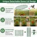 Plant Protectors from Animals 12 x 12 in Metal Chicken Wire Cloche Plant Cages for Outdoor Plants, Garden Fencing Animal Barrier with Detachable Dome Lid, Stakes & Zip Ties (4 Pcs)