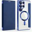 Case for Galaxy S25 Ultra with Card Holder.Business Blue | Shockproof Stylish PU Leather Magnetic Flip Wallet Cover with Card Holder Case for Samsung Galaxy S25 Ultra