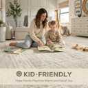 Nakagishi 5x7 Area Rugs Living Room: Washable Large Vintage Rug Neutral Non-Slip Soft Stain Resistant Indoor Carpet for Bedroom Nursery Dining Room Office Playroom - Beige Gray