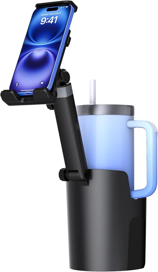 Vitog 2-in-1 Phone Holders for Your Car, Universal Cup Holder Phone Holder with 360 Rotation & Long Arm Mount, Car Phone Holder Compatible with iPhone, Samsung, All 4.0-14.0" Phones & Tablets