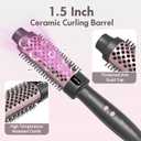 Thermal Brush Hair Curling Brush, 30s Fast Heated Round Brushes 1.5" for Long Lasting Look, Negative Ion Tech, 5 Temp Settings, Less Damage, Universal Voltage for Travel, Easy to Use, Rose Gold