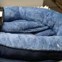 EHEYCIGA Orthopedic Dog Bed for Large Sized Dog, 41x27x7.5 Inch Large Memory Foam Dog Couch Bed with Sides, Waterproof Liner & Washable Removable Cover, Bolster Pet Sofa, Navy