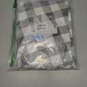 Smiry Round Picnic Tablecloth, Elastic Waterproof Fitted Vinyl Tablecloths for 42"-50" Tables, Flannel Backed Buffalo Plaid Table Cover for Dining, Camping, Outdoor, White and Grey