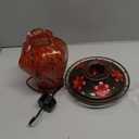 BOLITE Hummingbird Feeder, Hand Blown Glass Hummingbird Feeders for Outdoors Hanging, with Ant Moat and 5 Feeding Ports, 22 Ounces, Red, Birthday Gifts for Women Men, Gifts for Mom Dad