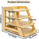 ZAVOOS Wood Paper Organizer for Desk, 4 Tier Bamboo Letter Tray File Folder, Mail Sorter Shelf Document Storage Rack Holder for Home, Workplace, Office Supplies Desk Accessories