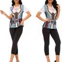 MISS FANTASY Pirate Shirt Women Men - Pirate Costume Outfits Halloween Unisex Adults (L)