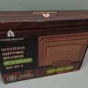 Acacia Wood Cutting Board Set of 3 with Holder, Juice Grooves & Handles