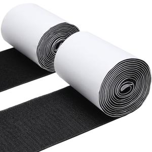 MAXECHO 4.4 Inches x 7 Feet Strong Sticky Back Heavy Duty Hook and Loop Tape with Adhesive, Non-Slip Couch Cushion Grip Accessories, Double Sided Strip Roll to Prevent Sliding, Black