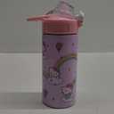 Zak Designs Sanrio Sage Kids Water Bottle For School or Travel, 14oz Stainless Steel Water Bottle With Straw, Handle, and Leak-Proof, Pop-Up Spout Cover (Hello Kitty)