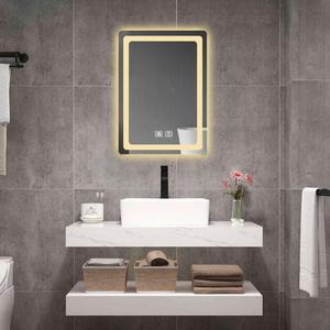 27 in. H LED Single Bathroom Vanity Mirror in Polished Crystal Vanity LED Mirror for Bathroom Wall Smart Lighted Vanity Mirrors