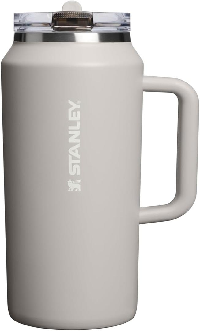 STANLEY Quencher ProTour Flip Straw Tumbler with Leakproof Lid 64 oz | Built-In Straw & Handle | Cupholder Compatible for Travel | Insulated Stainless Steel Cup | BPA-Free | Grey