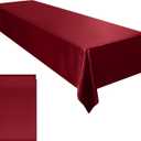 Ruisita Satin Party Tablecloth Table Cover 58 x 102 Inches Wedding Rectangle Bright Silk Tablecloth Smooth Fabric Table Decor for Wedding Banquet Decoration, Burgundy