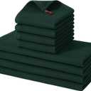 Homaxy 100% Cotton Kitchen Towels and Dishcloths Set, 12 x 12 Inches and 13 x 28 Inches, Set of 8 Bulk Kitchen Towels Set, Ultra Soft Absorbent Dish Cloths for Washing Dishes, Blackish Green