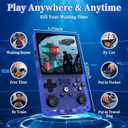 PixelKing 2025 New Upgrade R36MAX Retro Handheld Game Console with 64G Built-in 18000+ Classic Games, Emulator Handheld,4.0" IPS Screen Retro Gaming Console, Rechargeable Portable Pocket Arcade(Blue)