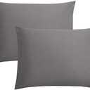 FLXXIE Microfiber Pillow Cases Standard Size, Soft Pillowcases with Envelope Closure, Wrinkle, Stain Resistant Pillow Covers, 20x26, Dark Grey