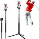 Golf Tripod and Monopod Selfie Stick with Ground Spike Stake, Golf Swing Analyzer Phone Holder for Training Aid, Golf Selfie Stick Tripod for Recording Swings