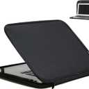 Laptop Sleeve 15.6 Inch Foldable Slim Case Lightweight Bag Notebook Computer Carrying Flip Cover (Black)