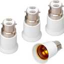 E-Simpo B22 to E26 E27 Light Socket Adapter, UK AU India Bayonet Lamp Base to Edison Screw E26 E27 Bulb Holder Converter Adapter CE Rohs (4)