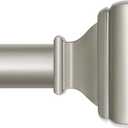 Antique Silver Curtain Rod 32 to 58 Inch(2.6 to 4.8 ft) with Brackets, USFOOK 7/8 Inch Splicing Single Curtain Rods for Windows 20 to 54 In, Adjustable Decorative Curtain Pole with Square Finials