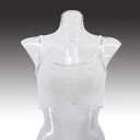 SHERRYLO Sheer Tank Tops for Women See Through Stretch Crop Top Summer Sleeveless Strap Mesh Cami Top (Large-X-Large, White)