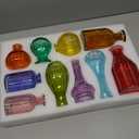 Eleganttime Bud Vases for Flowers,Glass Colored Bud Vase in Bulk Set of 10,Small Vintage Vase Bottle for Wedding Decorations,Garden and Home Decor,Centerpieces,Colorful Mexican Décor