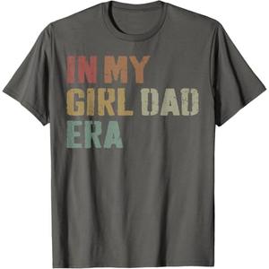 Funny in My Dad Daughter Era Tee Fathers Day Men Gifts T-Shirt (Gray, M)