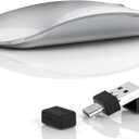 Uiosmuph G11 Wireless Mouse, USB C Rechargeable Computer Mouse, Slim Silent Mice 2.4GHz Optical with USB Nano Receiver and Type C Receiver for Laptop/Mac/PC - Silver