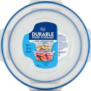 Kroger® BPA-Free Durable Plastic Food Storage Container With Lid Set 4 Pcs