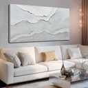 Framed Minimalist Wall Art Large Abstract Wall Decor White Artwork Gold Line Art for Bedroom Canvas Paintings for Living Room Office 29x58 Inch