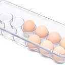 Ambergron 12 Eggs Holder for Refrigerator, Clear Egg Container for Fridge, Kitchen