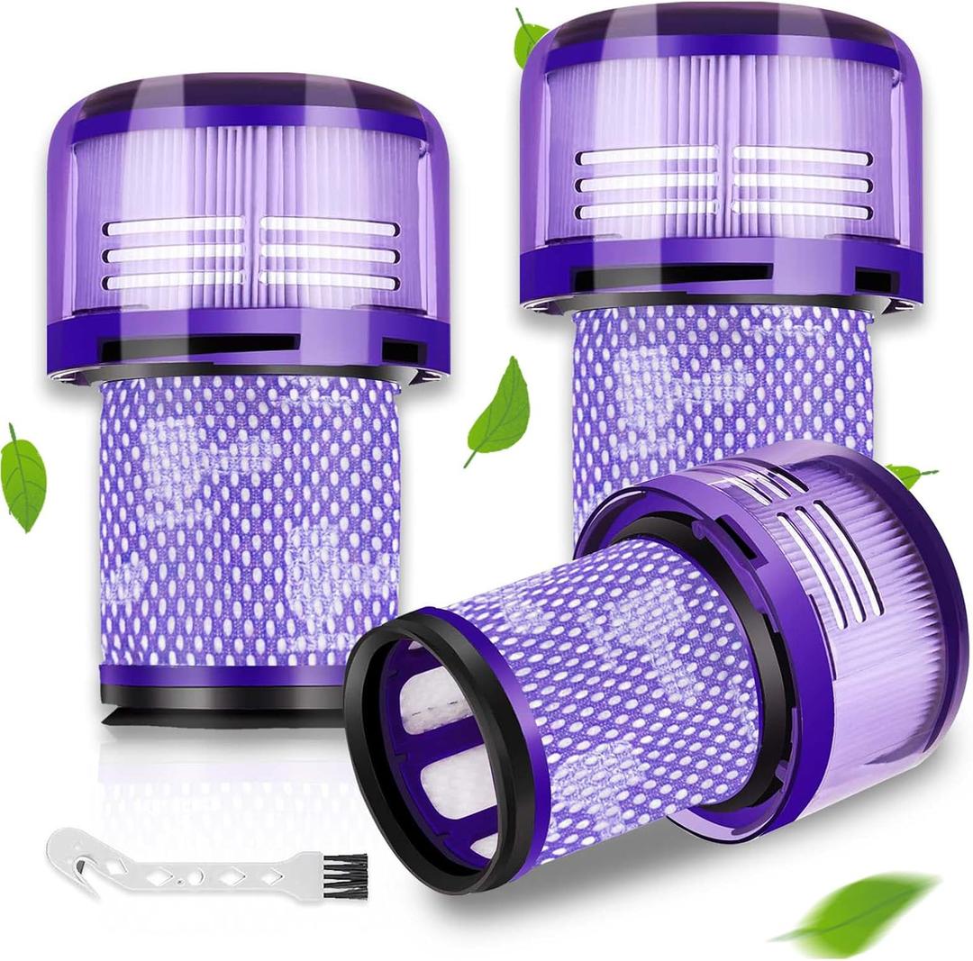 V12 Slim Vacuum Filter Replacement: for Dyson V12 Detect Slim, Detect Slim Animal, Slim+ Cordless Vacuum, V12 Slim Absolute Vacuums, SV34, SV35, V12 Vacuum Cleaners, Part No. 971517-01, 3 Pack