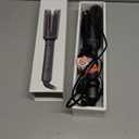 LA MAESII Automatic Rotating Curling Iron, Hair Curler with 3 Temps Fast Heating, 2-Way Rotating 1 Inch Curling Wand, Ceramic Coating, Ionic, Anti-Scald, Anti-Tangle, Dual Voltage Auto Shut-Off (Gray)