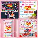 4 x Valentine's Day Religious Bulletin Board Set God's Love Classroom Decorations Valentines Day Religious Bible Paper Cutouts Colorful Mittens Love Heart Bulletin Board for School Church Teacher Supplies